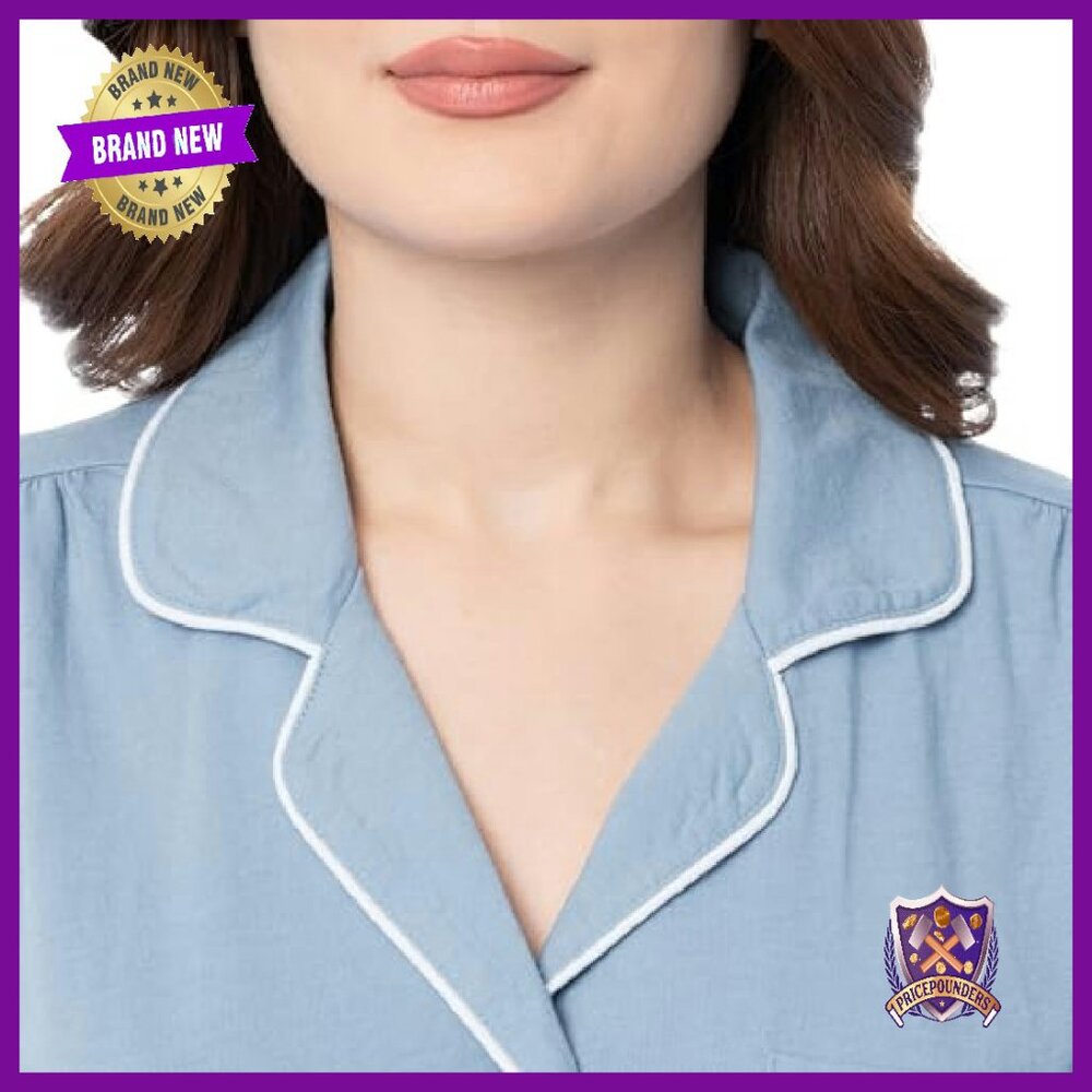 Soft Piped Button-Down Sleep Set, Cozy Pajamas, L… - image 4